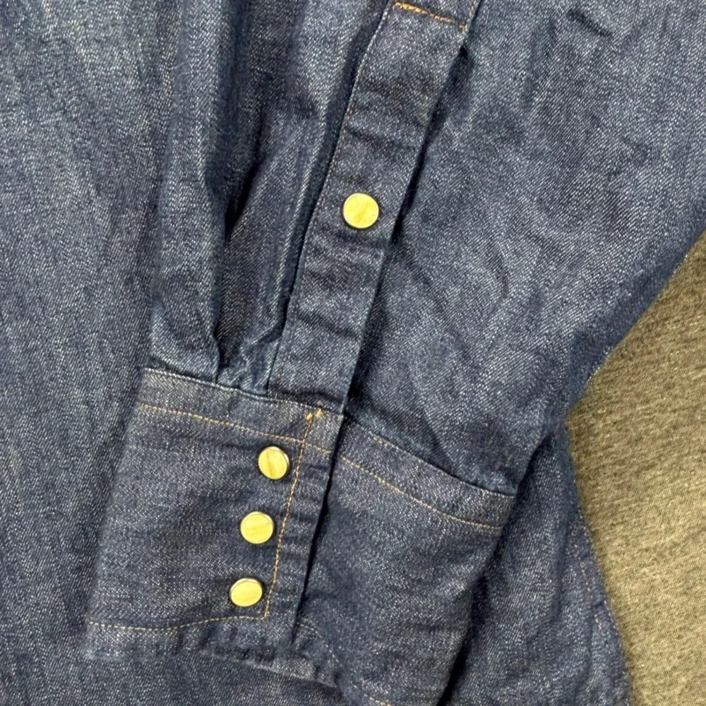 Banana Republic Western Shirt Mens XXL Denim Pearl Snap Long Sleeve cowboy rodeo